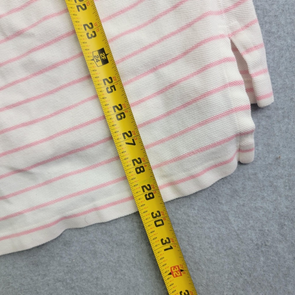 Polo Ralph Lauren Polo Shirt Mens 2XL White Pink Striped Golf Crest Embroidered - Picture 11 of 13